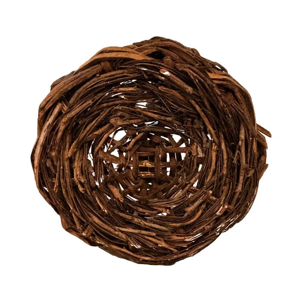 Vintage Rustic Grapevine Twig Basket Handcrafted Primitive Farmhouse Decor Brown